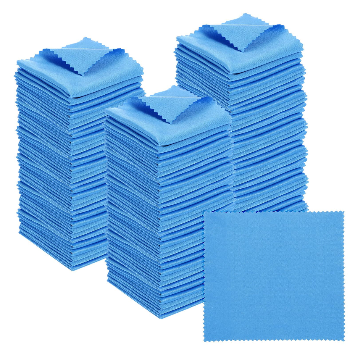 PATIKIL Eyeglass Microfiber Cleaning Cloth 5.5"x5.5", 100 Pack Glasses Cleaning Cloth Soft Wipe Screen Cloth for Camera Lens Eyeglasses Screens, Blue