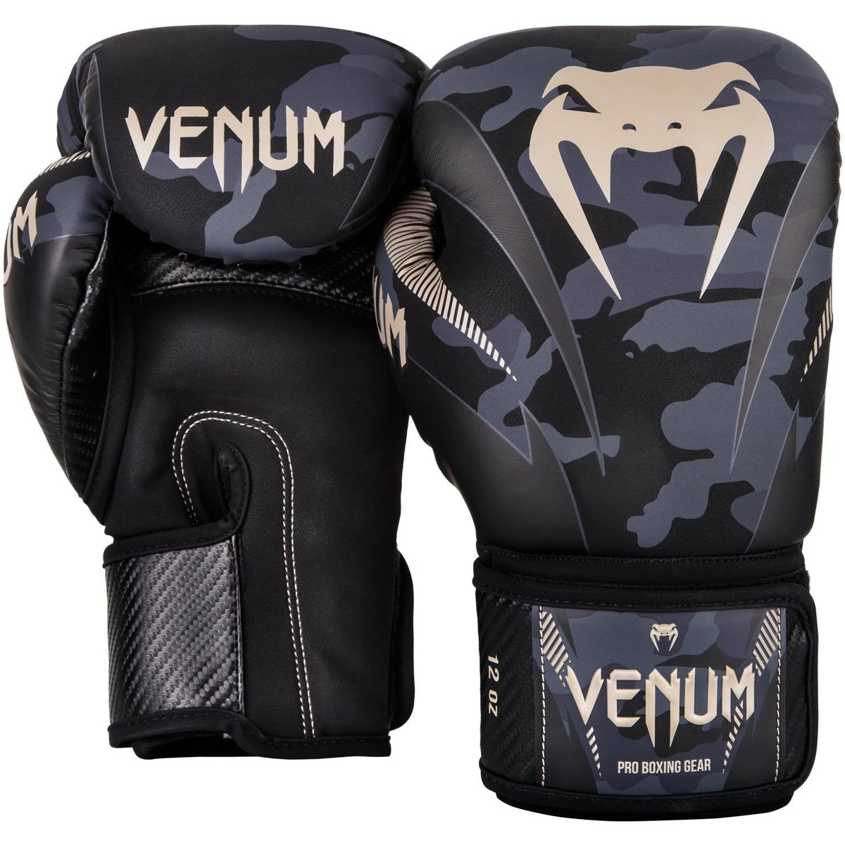 Venum, Impact Boxing Gloves, Unisex Adult, 16 Oz, Dark Camo/Sand