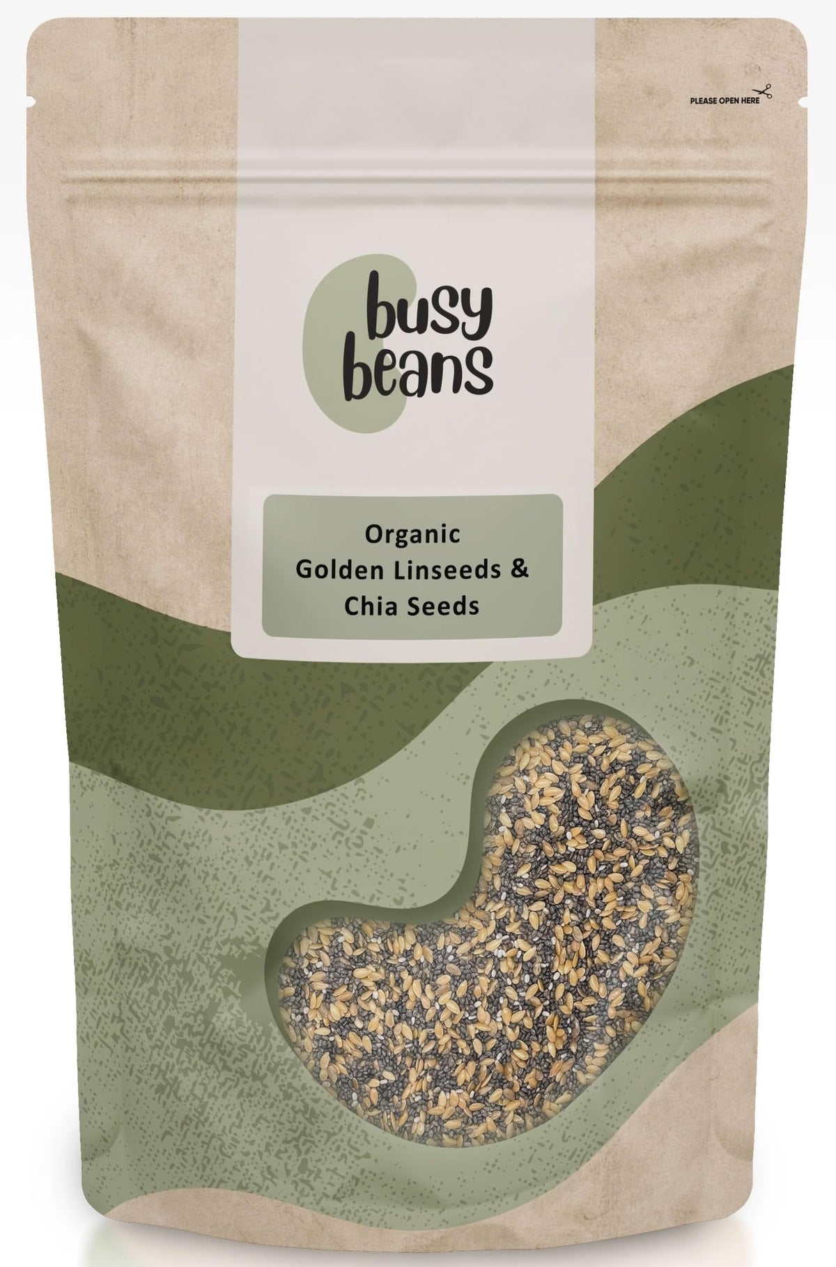 Organic Golden Linseeds & Chia Seeds - by Busy Beans Organic (1kg)