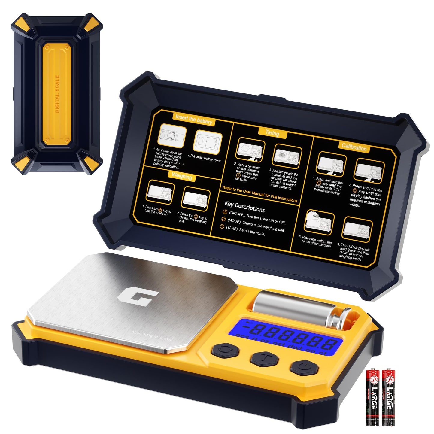 GRAM PRES Digital Pocket Gram Scales 300g x 0.01g Accuracy Small Portable Precision Scale with Digital Weight in Grams and Oz for Jewellery, Diamonds,