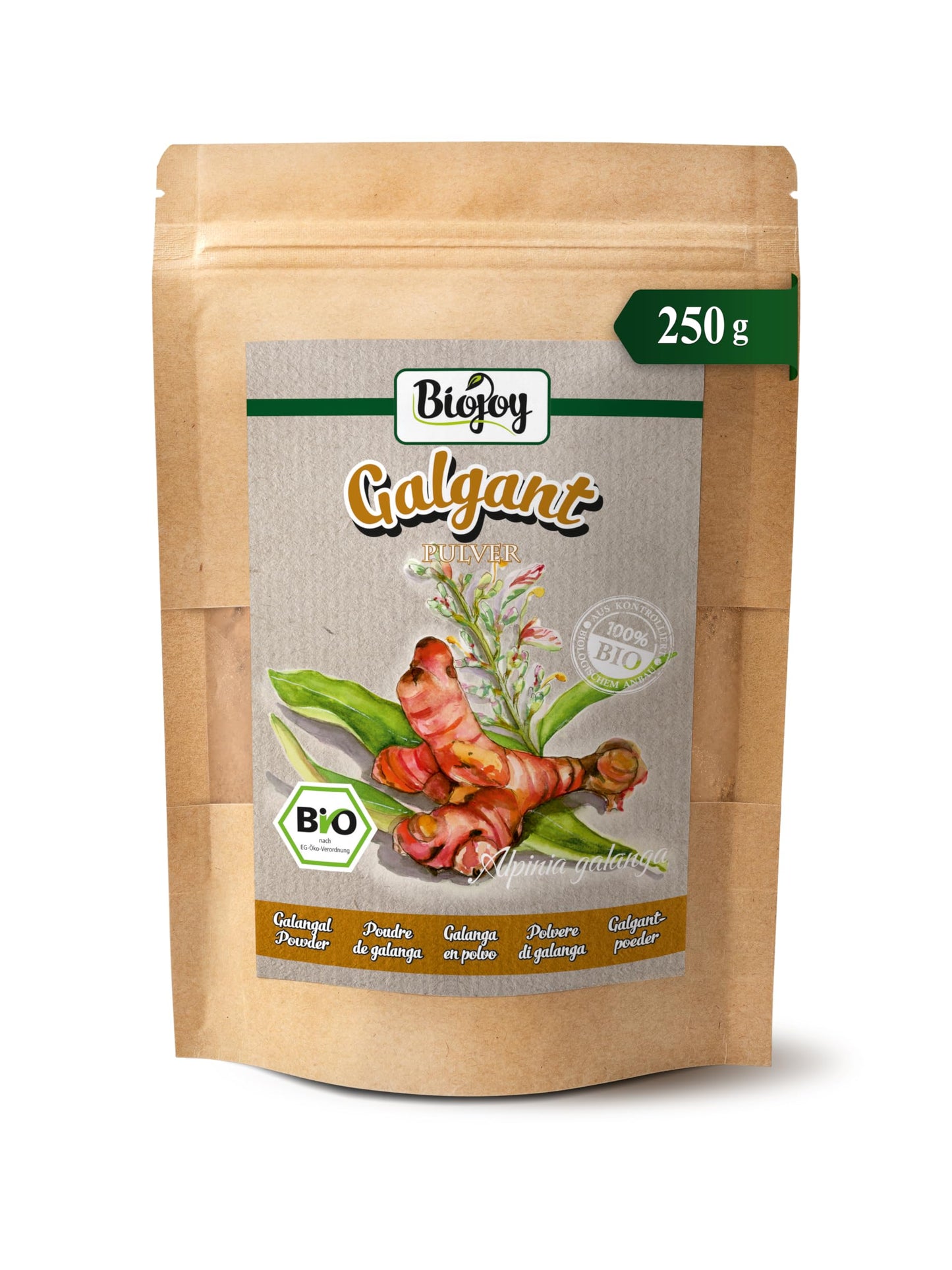 Biojoy Organic Galangal Powder (Alpinia galanga) (250 g)