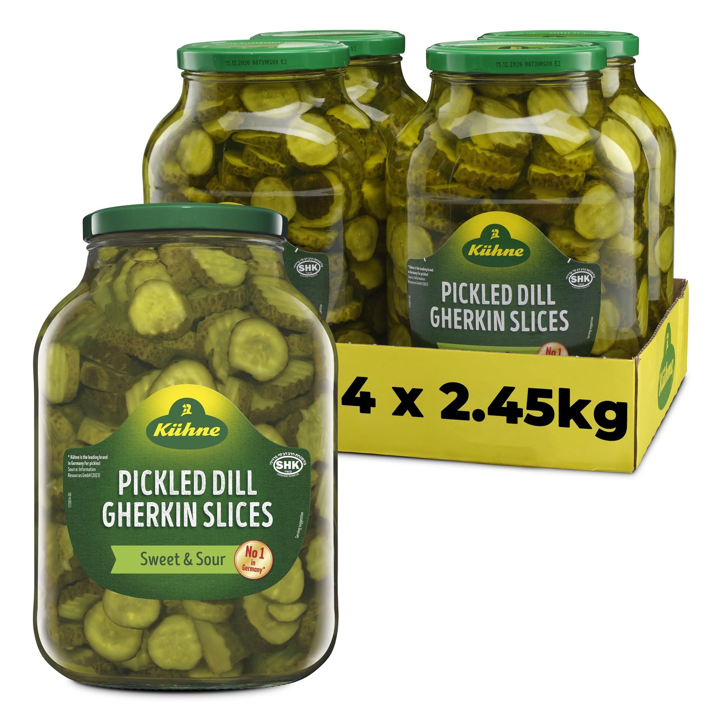 Kuhne Pickled Dill Chips, 2.45 kg (Pack of 4)