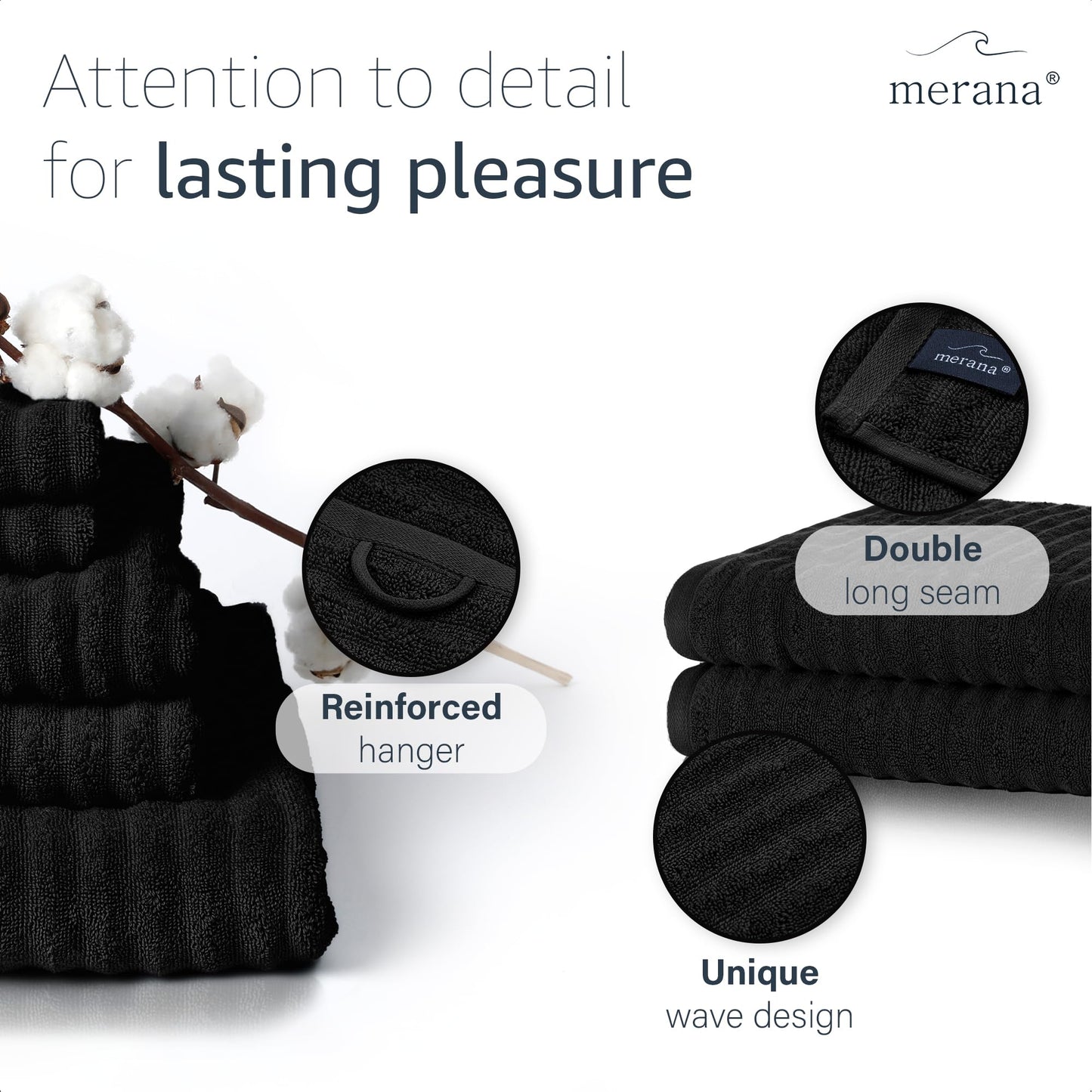 Merana OSLO towel set | quick-drying, soft & lint-free | terry luxury quality | 100% cotton terrycloth | OEKO-TEX | 590 GSM
