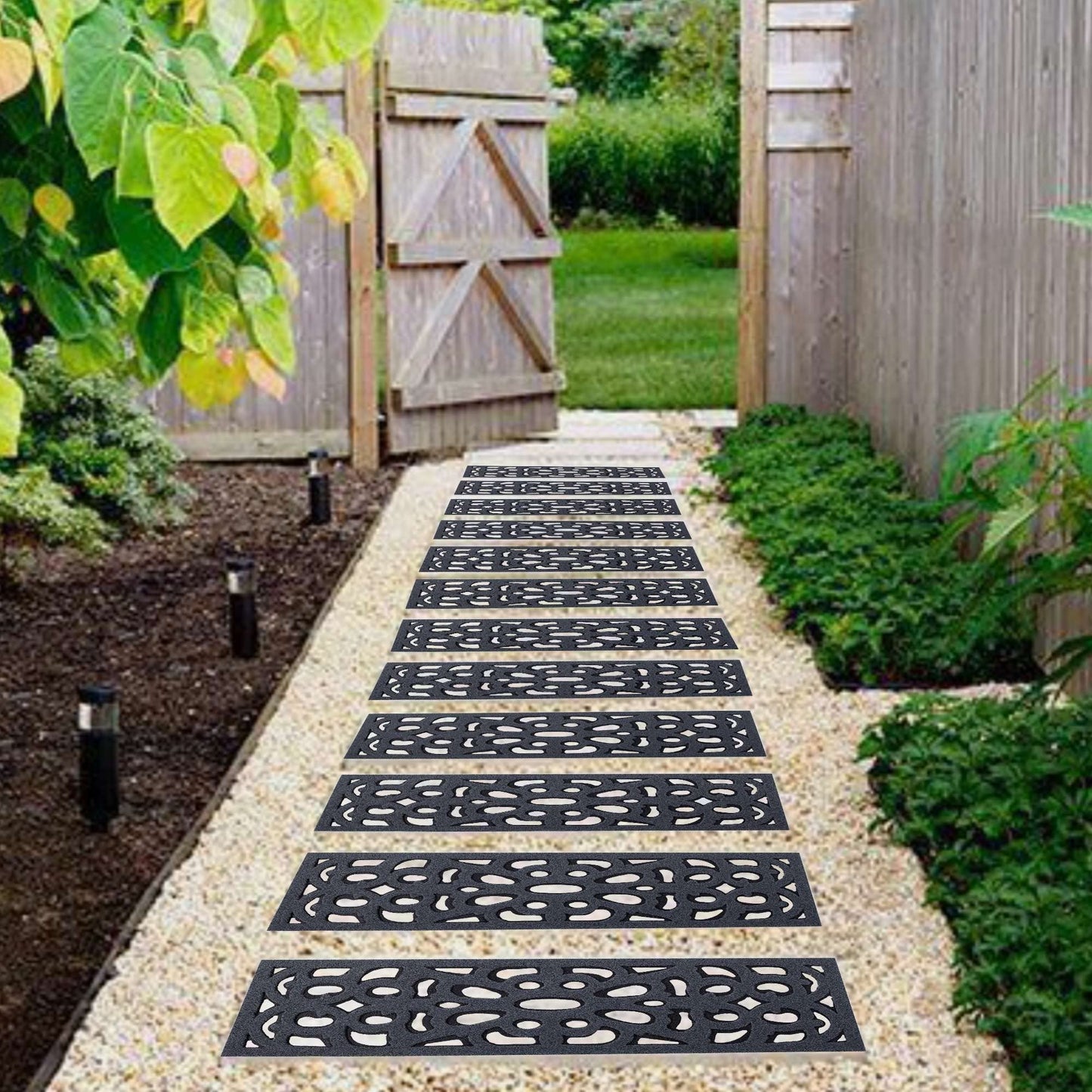 Nicoman Narrow Doormat Victorian Style Door Mat Barrier Eco-Friendly Absorbent Heavy Duty Dirt Scraper Drainage For Outdoor Garden Pool Garage