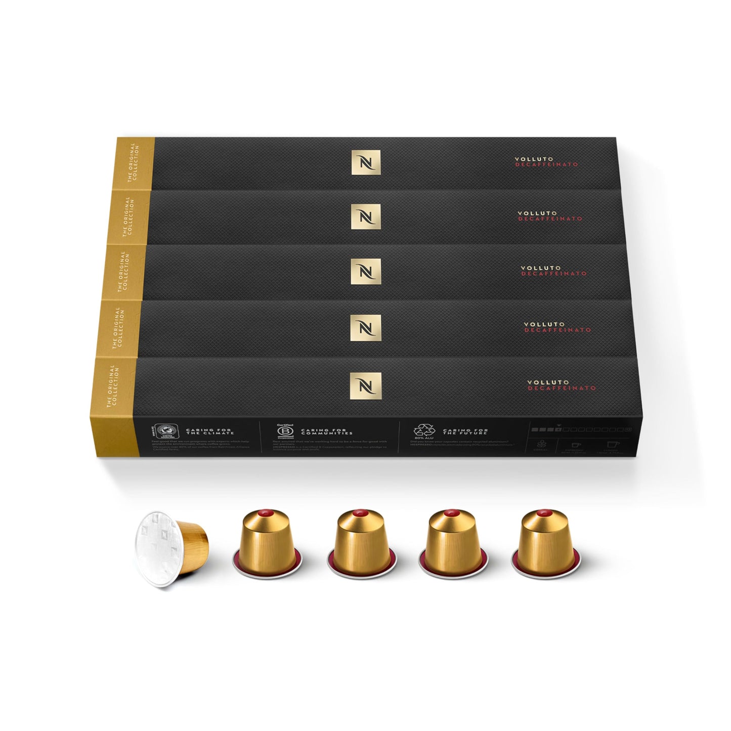 50 Nespresso Volluto Decaffeinato Coffee Capsules