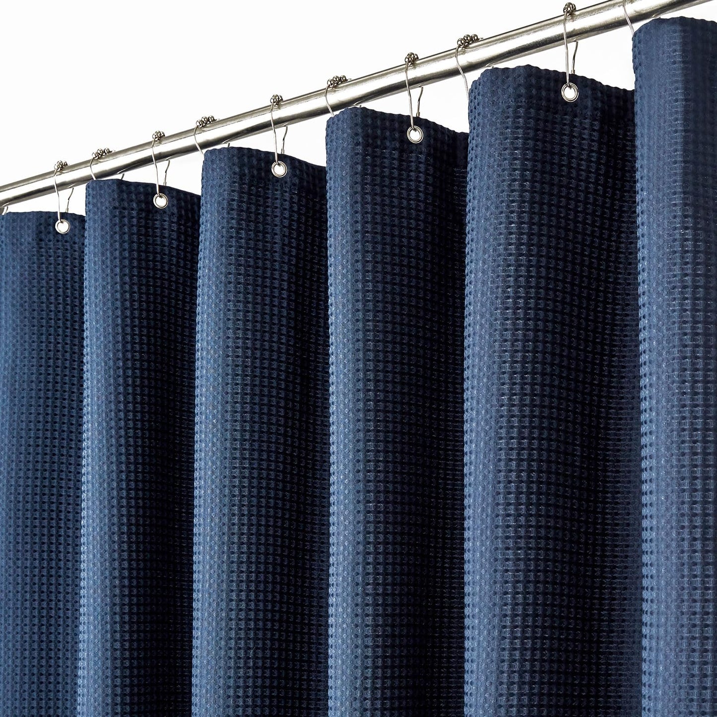 BTTN 182 x 214cm Drop Waffle Shower Curtain, Extra Long Weighted Mould Proof Resistant Shower Curtains, Waterproof Fabric Thick Cloth Hotel Luxury