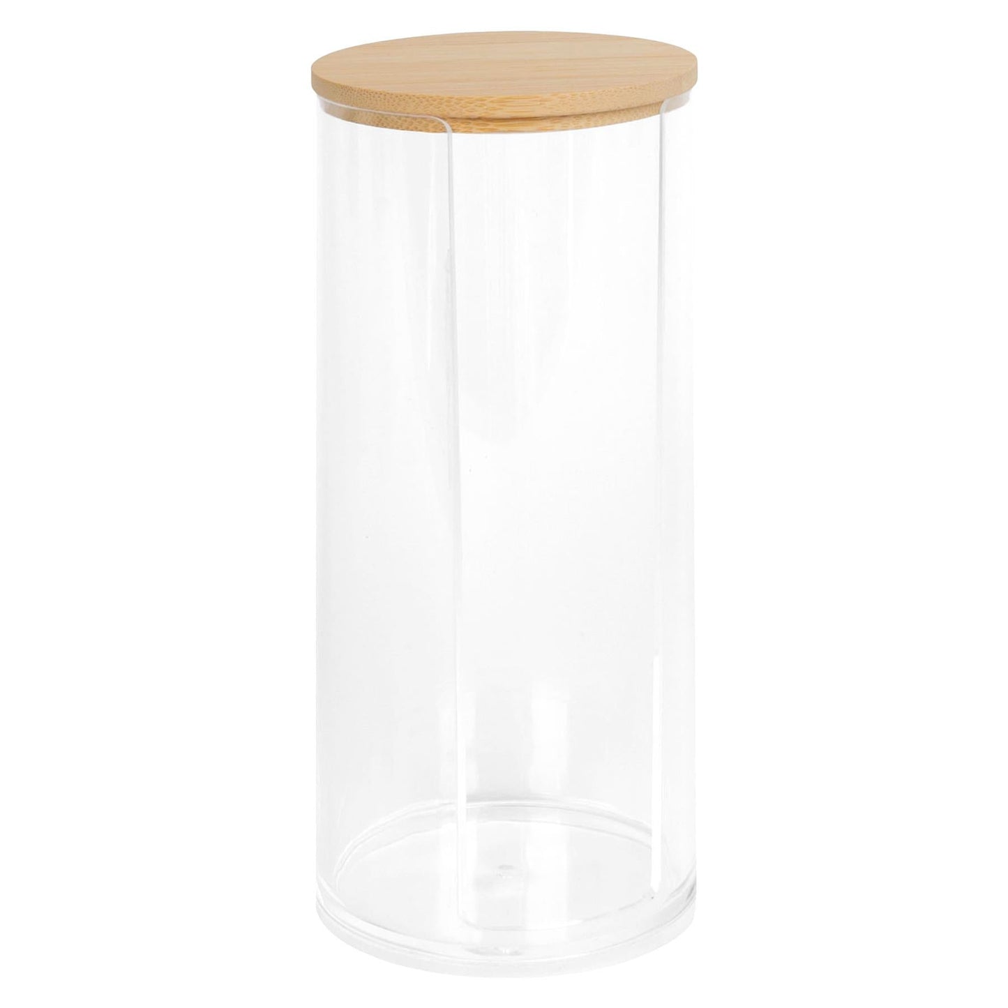 Tall Cotton Pad Holder with Bamboo Lid