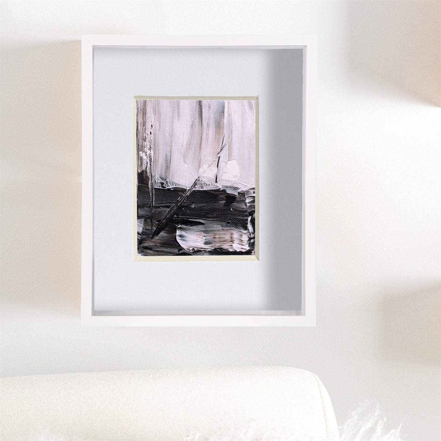 8" x 10" White 3D Deep Box Photo Frame - with 4" x 6" Mount