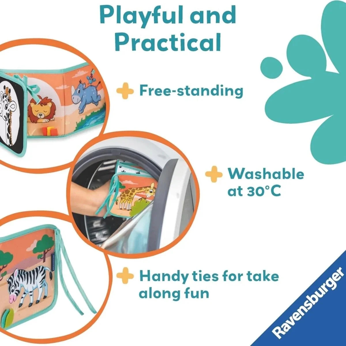 Play+ Tummy Time Wild Animals Book