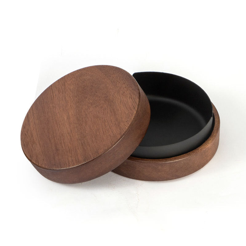 Wooden Trendy Unique Black Walnut Ashtray With Lid