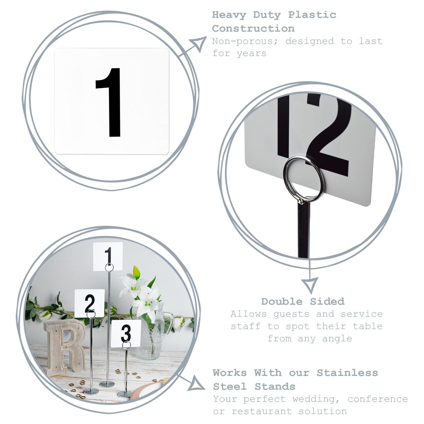 Plastic Table Numbers - 1 to 50