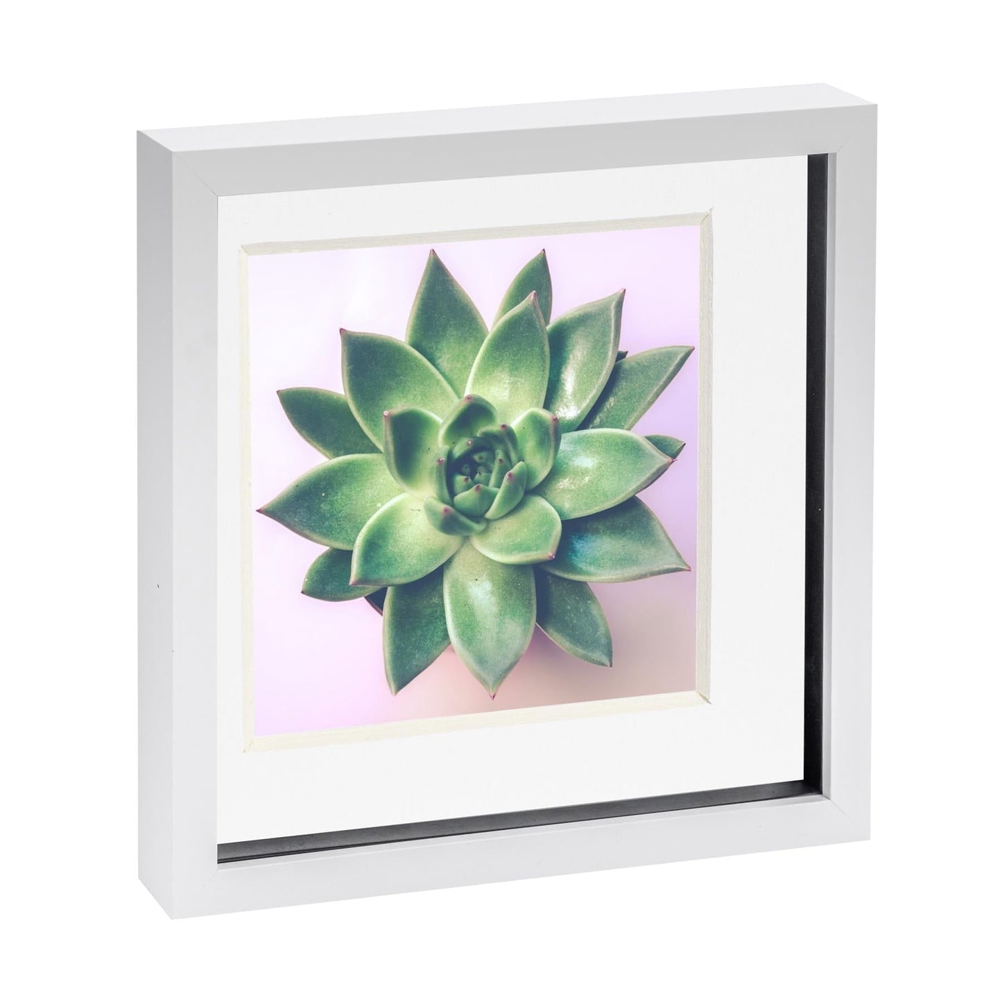 10" x 10" White 3D Box Photo Frame - with 8" x 8" Mount