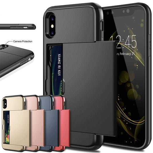 Premium Leather Card Holder Phone Case - Slim Wallet Case for iPhone