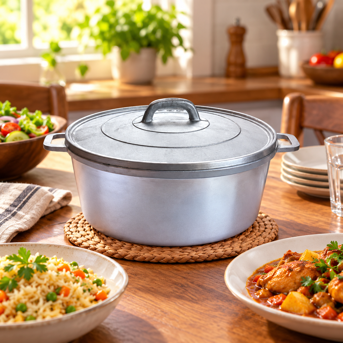 5.5L Heavy Duty Gravity Cast Aluminium Pot