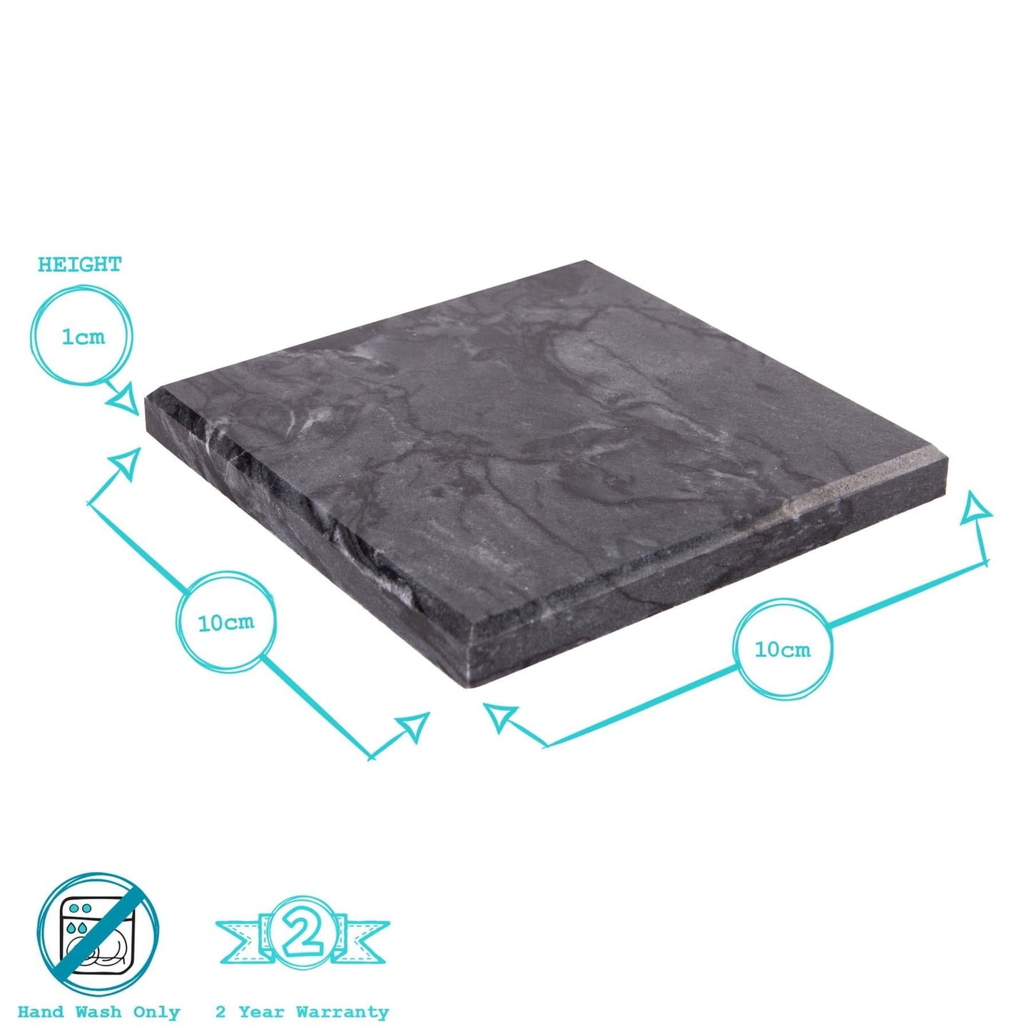 Square Marble Coasters - Pack of Six