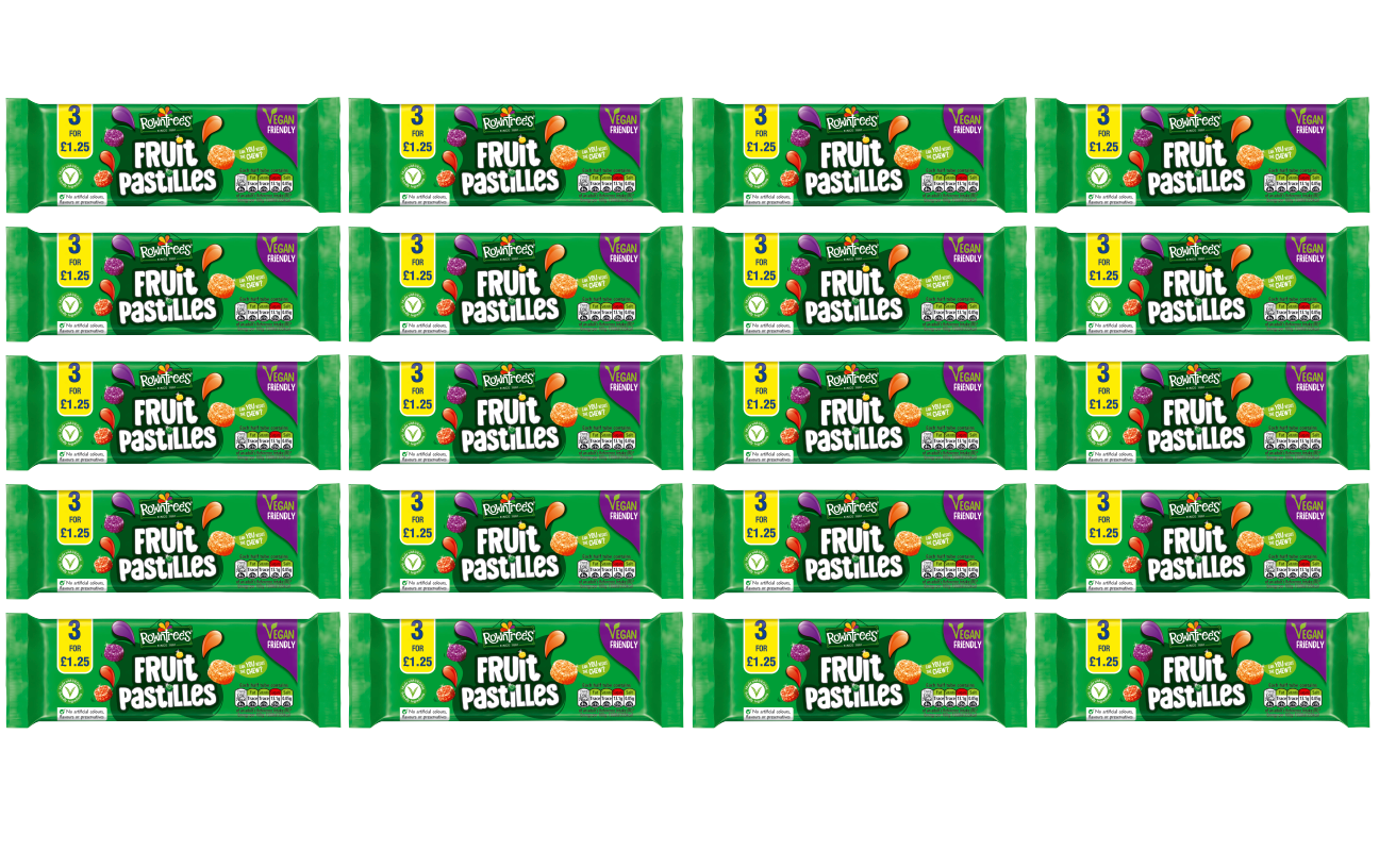 20 X Rowntrees Fruit Pastilles 3Pk Vegan 128G