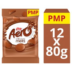 Aero Melts Milk Chocolate Sharing Bag PMP 80g (Case of 12)