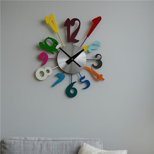 Multi Colour Funky Numbers Wall Clock | Franci