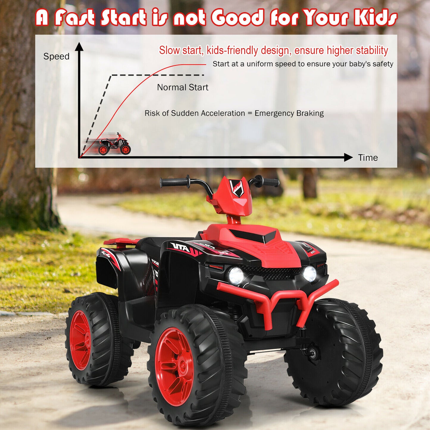 12v Electric Kids Ride On ATV / Quad Bike-Black