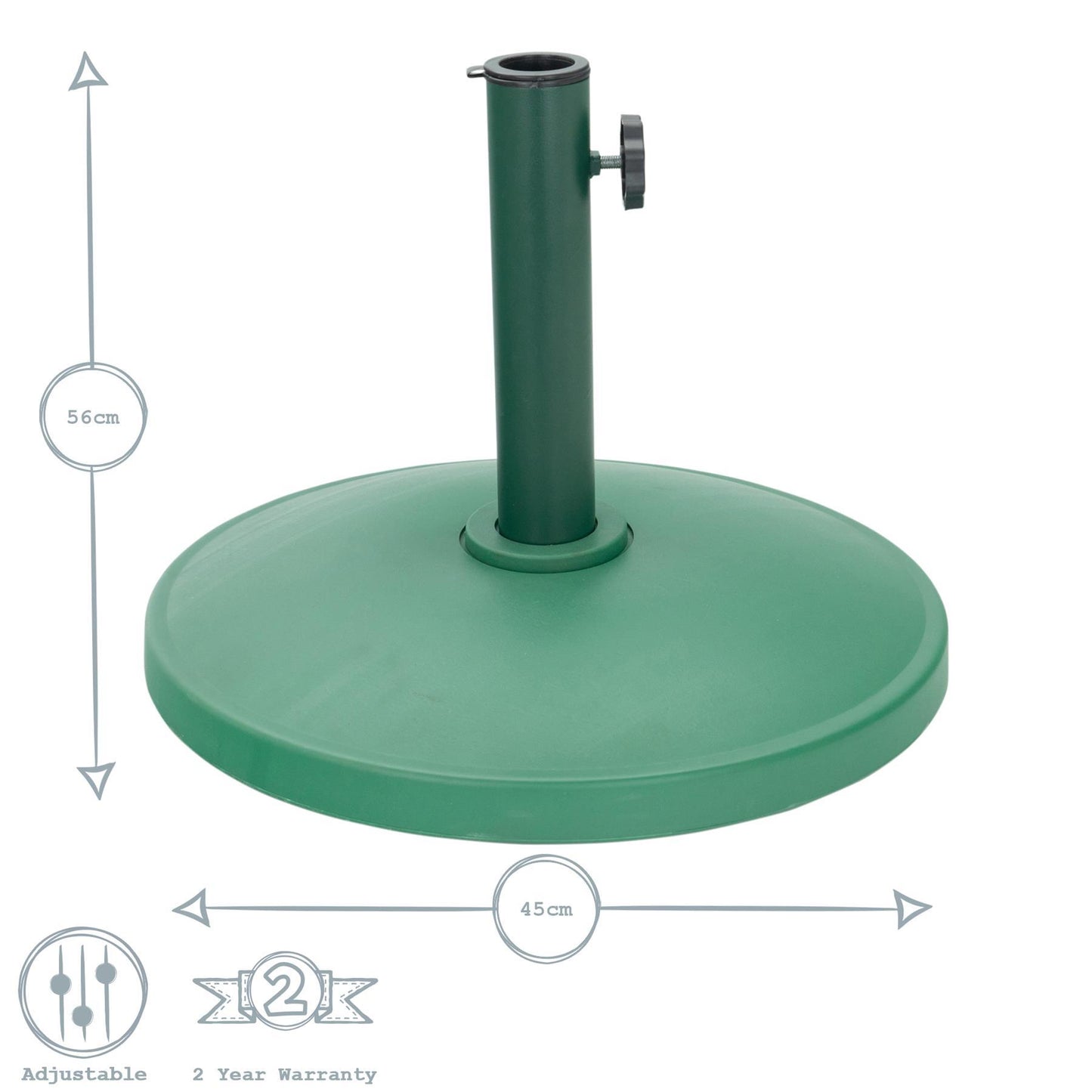 12kg Black Concrete Garden Parasol Base