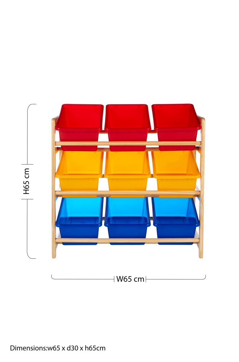 Kids 3 Tier Pine Frame Storage Unit