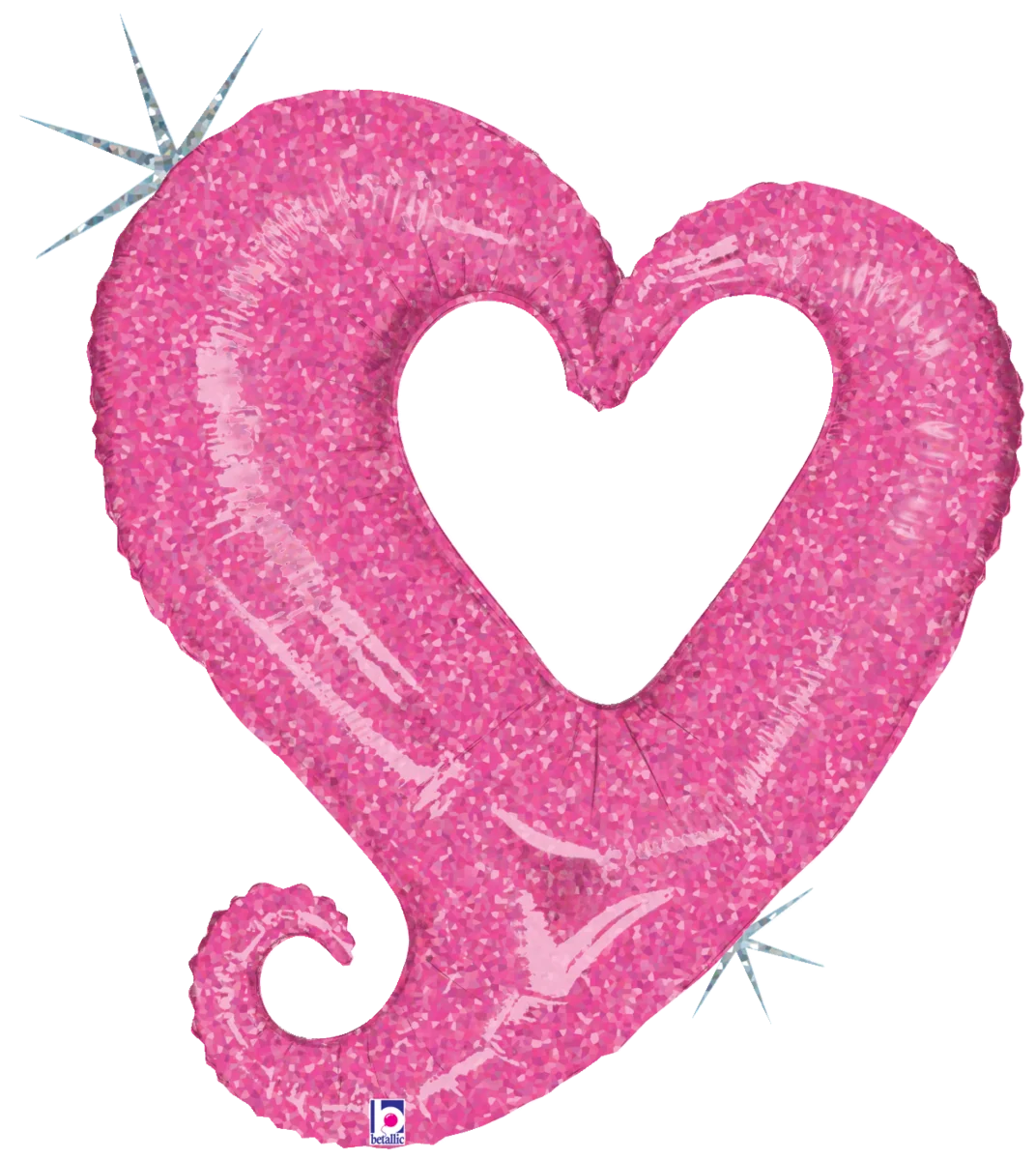 33" Chain of Hearts Pink Holographic