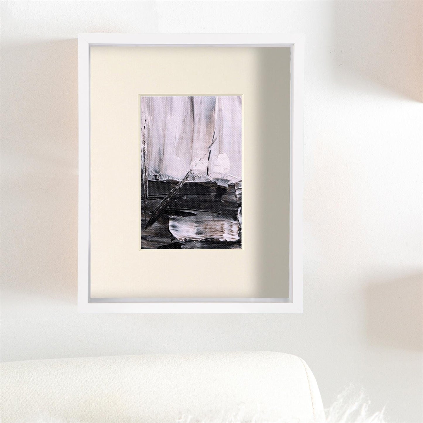 8" x 10" White 3D Deep Box Photo Frame - with 4" x 6" Mount