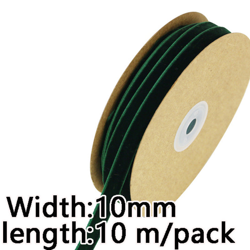 1cm Flocking Ribbon Velvet Band Single-sided Holiday Decoration