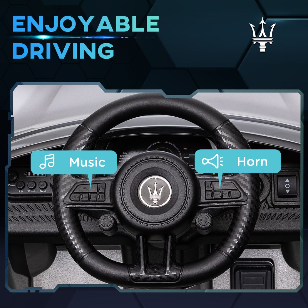 AIYAPLAY 12V Kids Electric Car, Maserati Turismo Folgore Lincesed Ride on