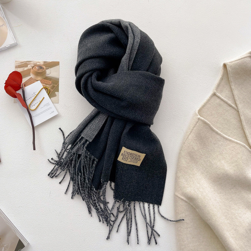 Double-sided Solid-color Scarf For Women