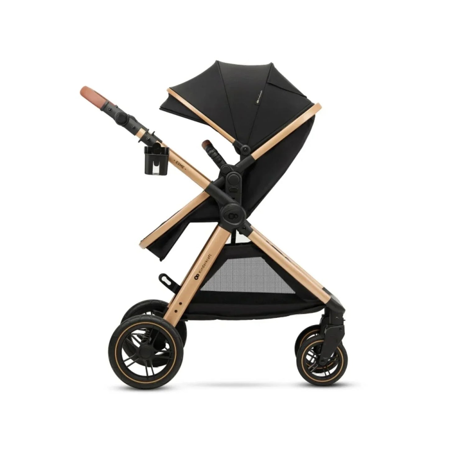 Kinderkraft Esme Pro 3-in-1 Travel System with Mink Pro Car Seat - Pure Black
