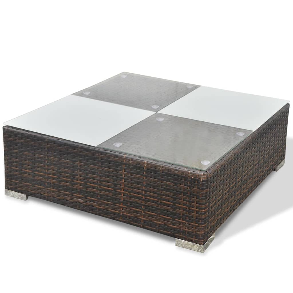 Outdoor Patio 5 Piece Poly Rattan Garden Furniture Lounge Set Corner Sofa With Cushions