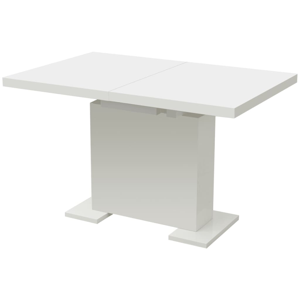 Extendable Dining Table High Gloss White