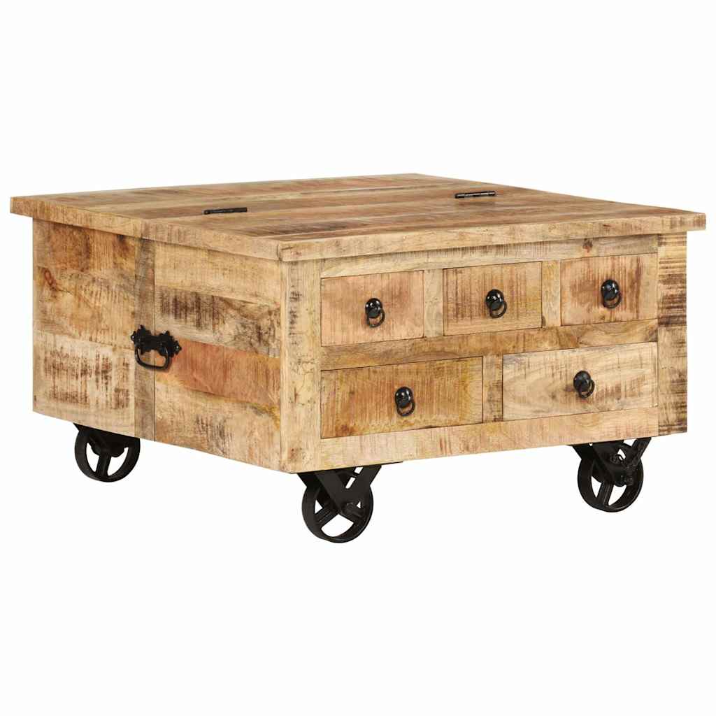 Coffee Table Rough Mango Wood 70x70x40 cm