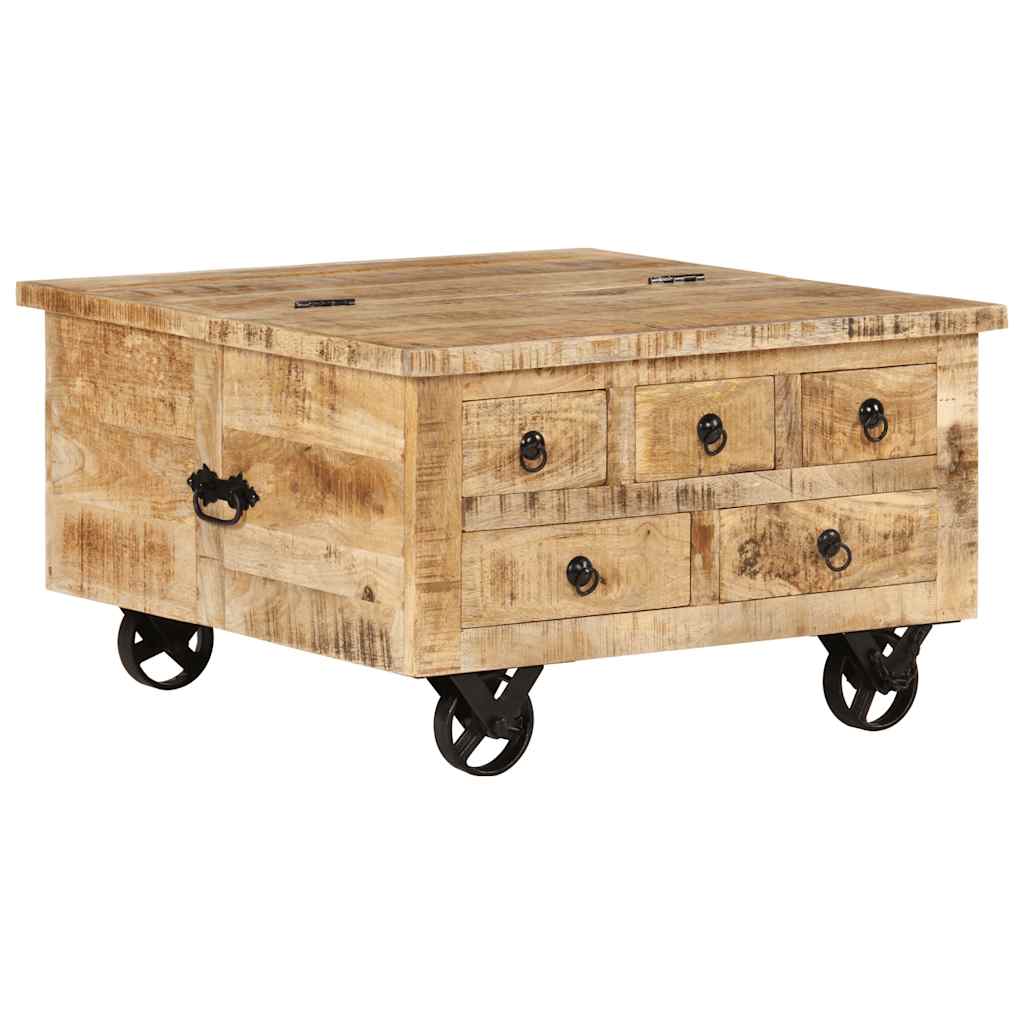 Coffee Table Rough Mango Wood 70x70x40 cm