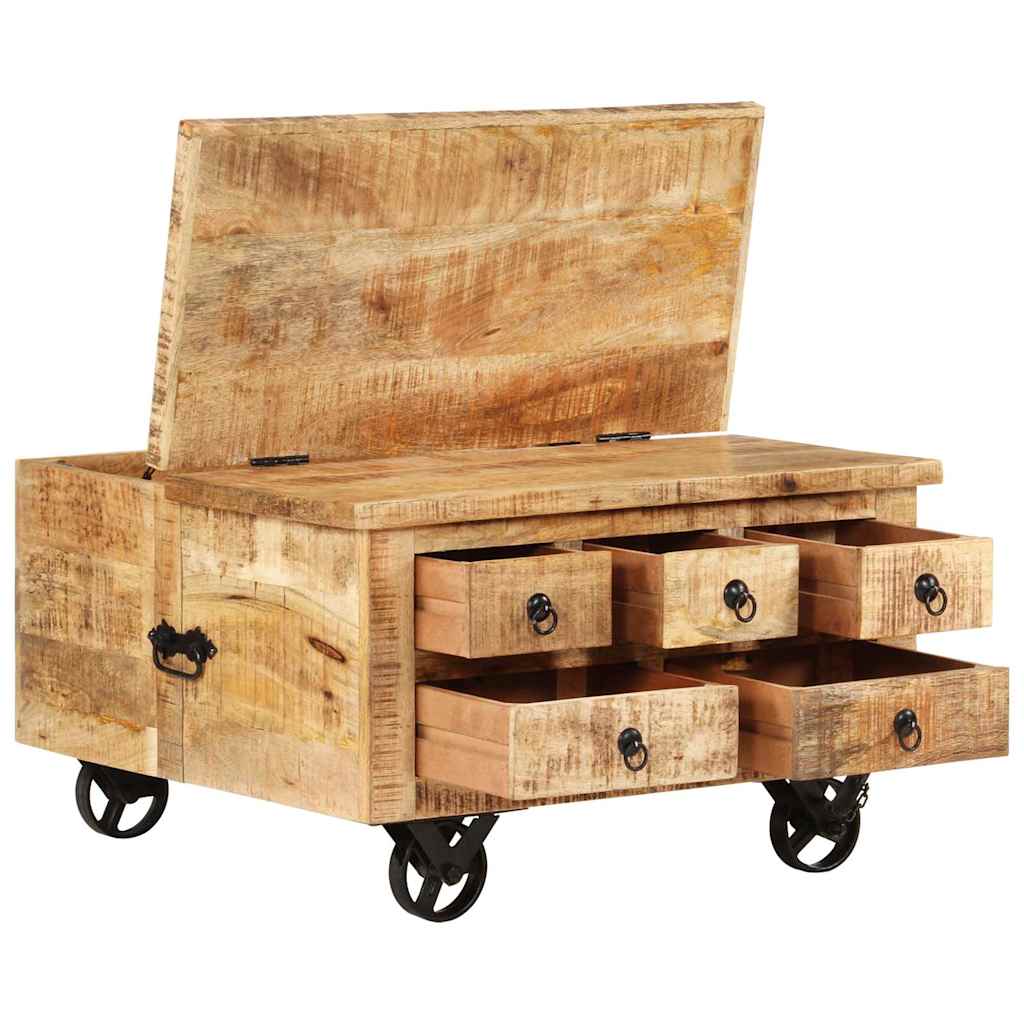 Coffee Table Rough Mango Wood 70x70x40 cm