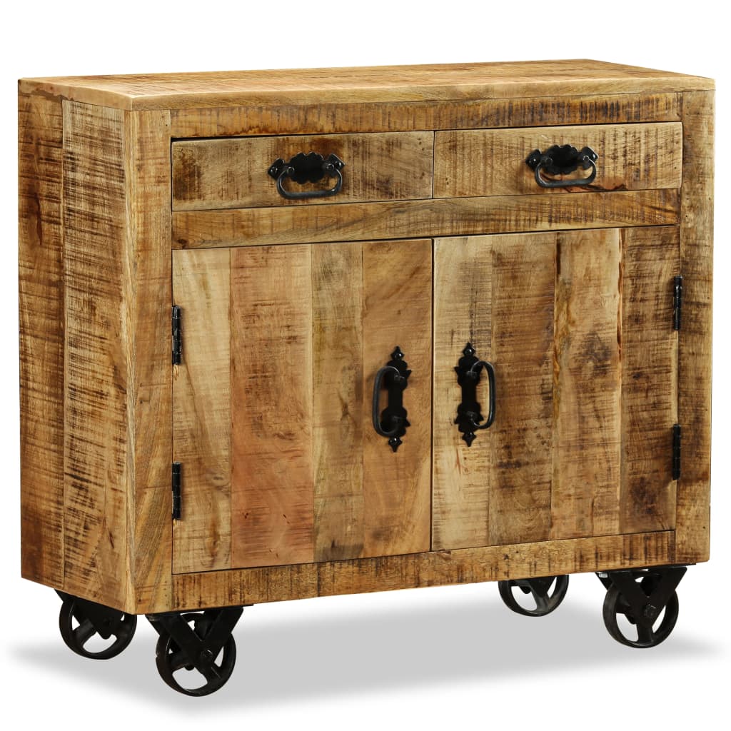 Sideboard with 2 Drawers and 1 Cabinet Rough Mango Wood