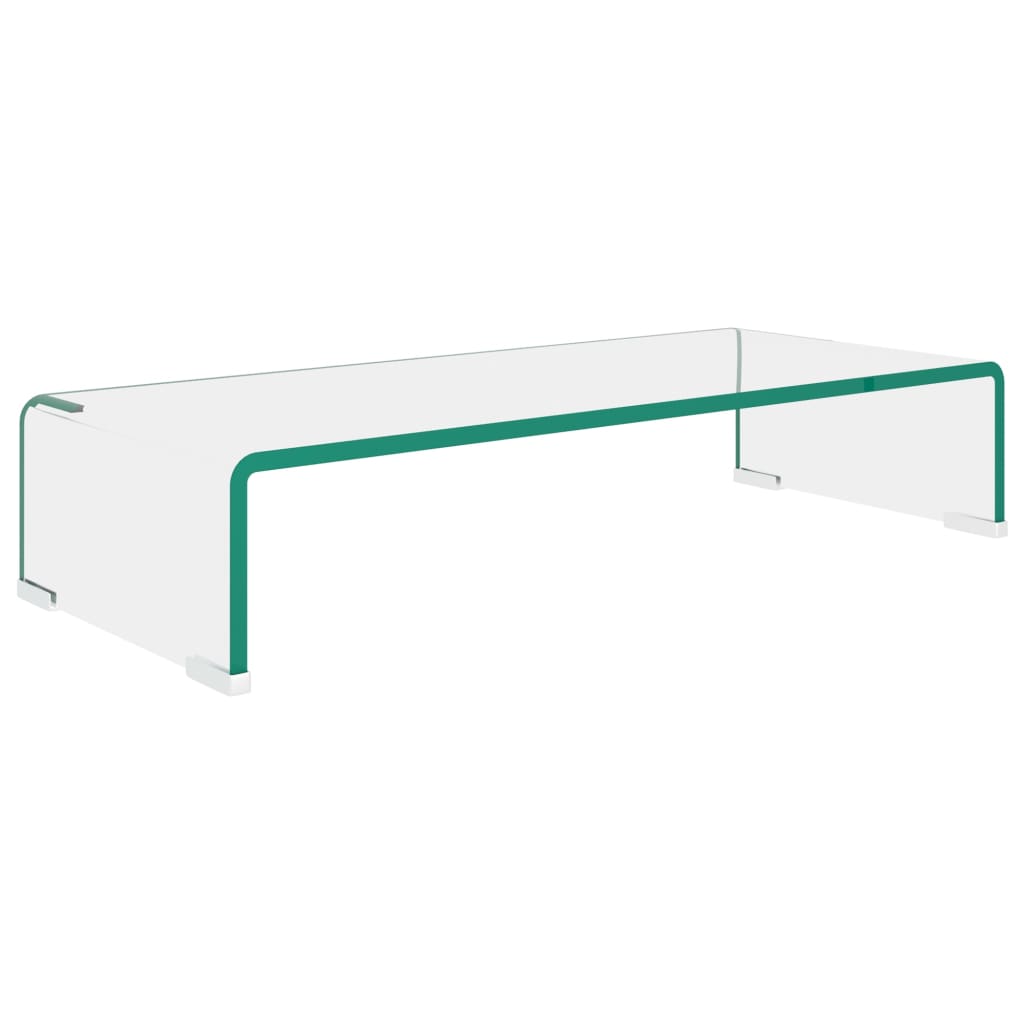 TV Stand/Monitor Riser Glass Clear 60x25x11 cm