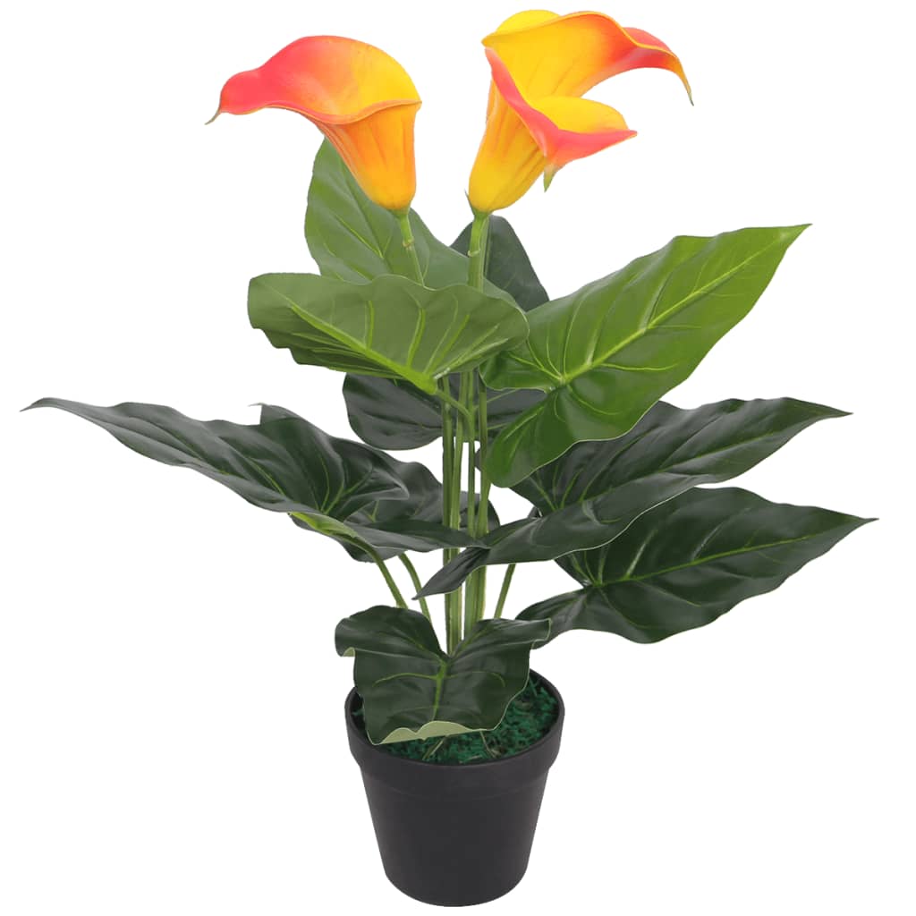 Artificial Anthurium Plant With Pot 45 Cm And Yellow