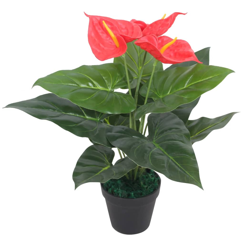 Artificial Anthurium Plant With Pot 45 Cm And Yellow