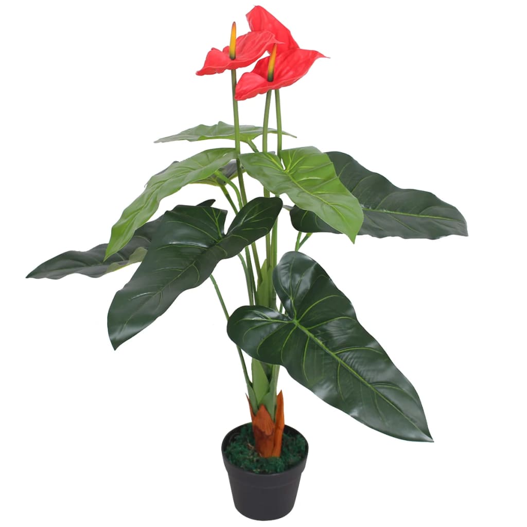 Artificial Anthurium Plant With Pot 45 Cm And Yellow