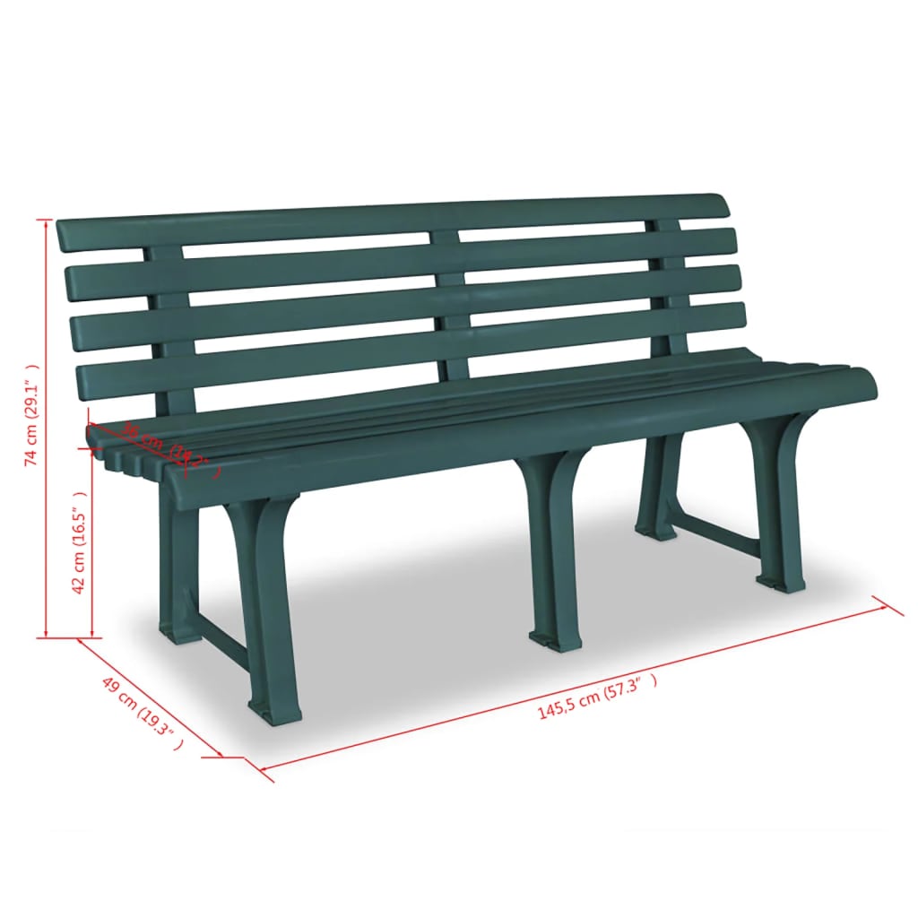 Outdoor Patio Plastic 2/3 Person Garden Bench Chair Outside Benches