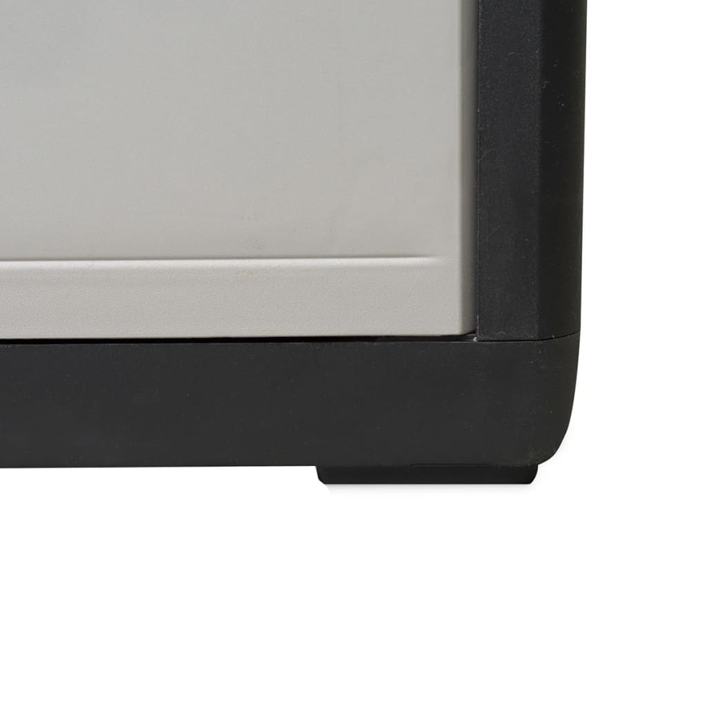 Garden Storage Cabinet with 3 Shelves Black and Grey