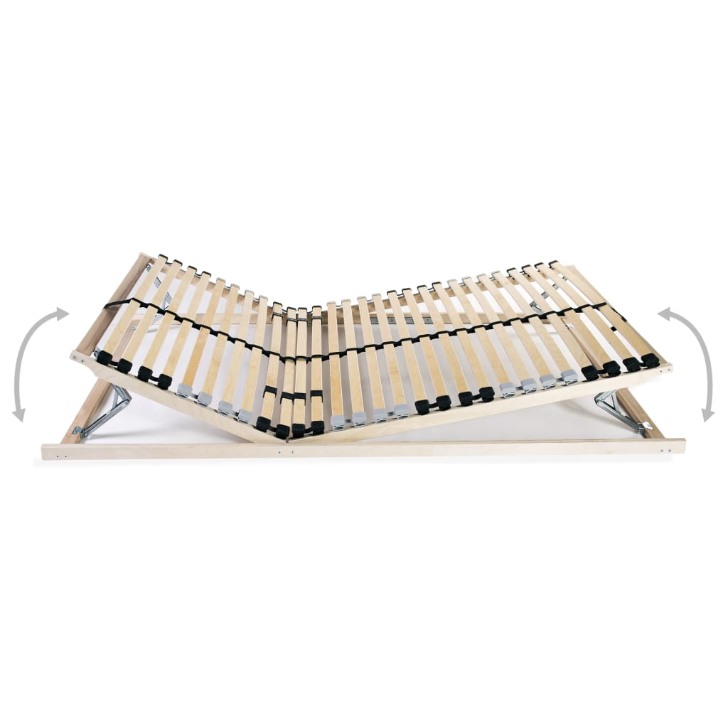 Slatted Bed Base without Mattress with 28 Slats 7 Zones 90x200 cm