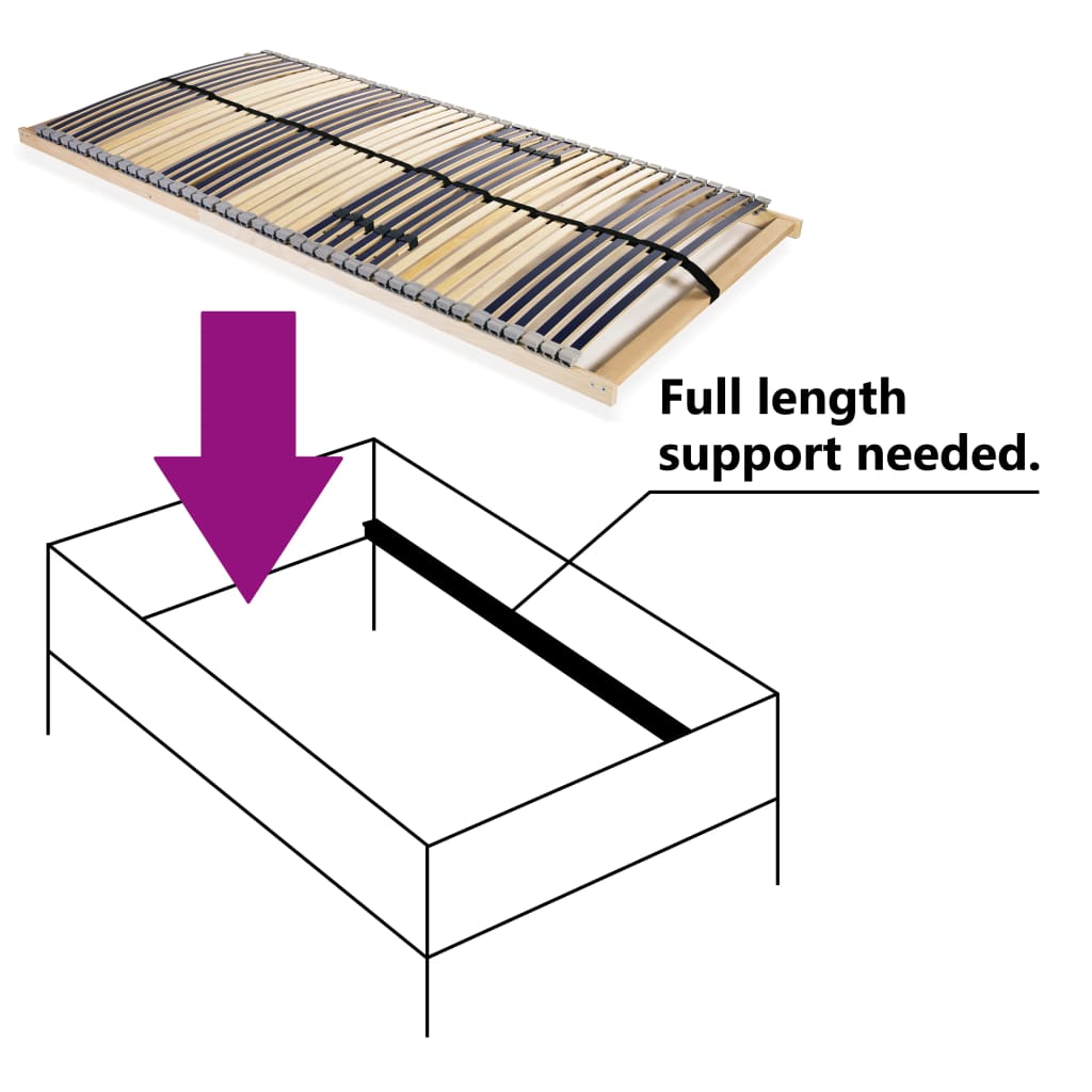 Slatted Bed Base without Mattress with 42 Slats 7 Zones 140x200 cm