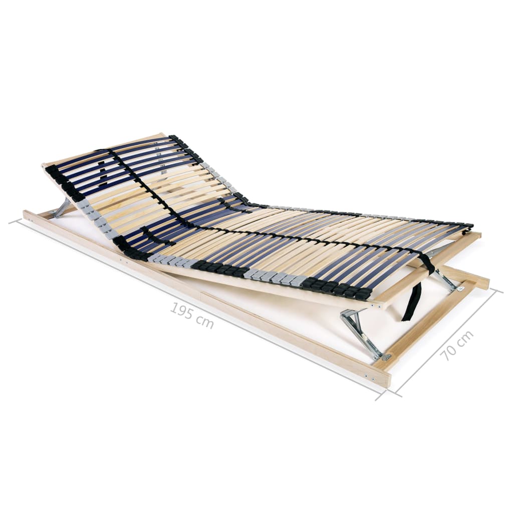 Slatted Bed Base without Mattress with 42 Slats 7 Zones 70x200 cm