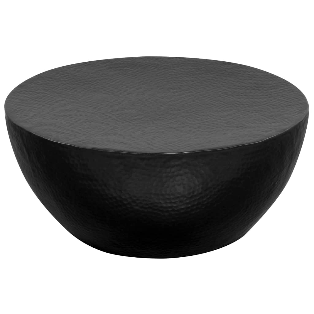 Coffee Table Hammered Aluminium 70x30 cm Black
