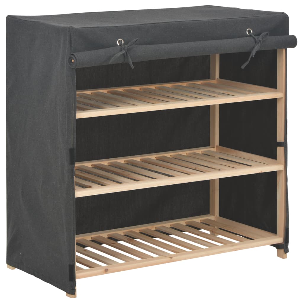 Shoe Cabinet with Cover Grey 79x40x80 cm Fabric
