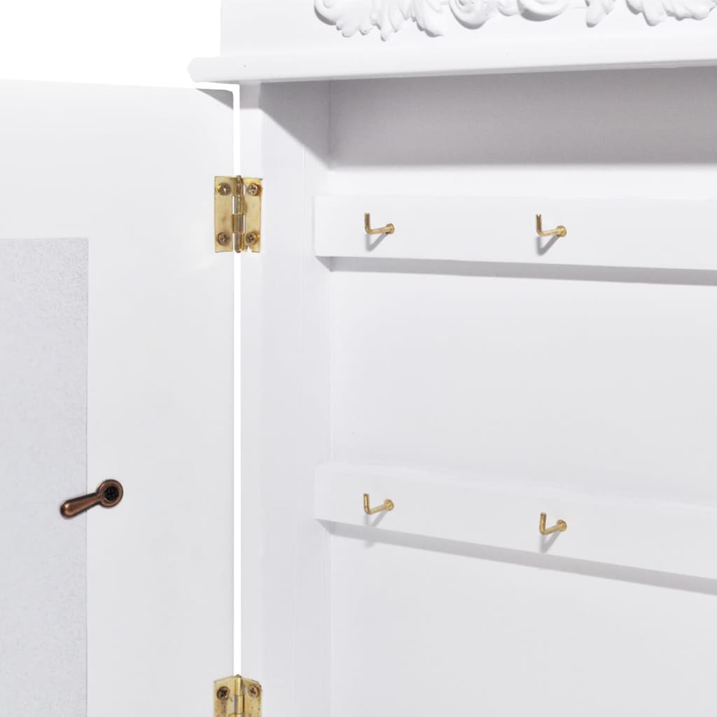 Key Cabinet With Photo Frame White
