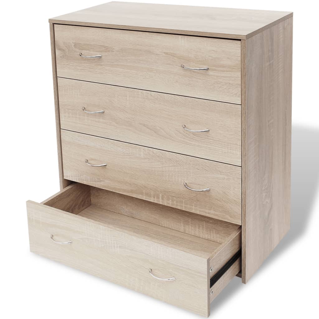 Sideboard with 4 Drawers 60x30.5x71 cm Oak Colour